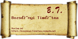 Bozsányi Timótea névjegykártya